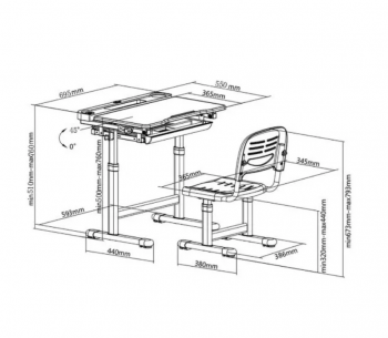Комплект Cubby парта + стул трансформеры Vanda