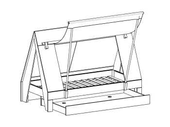 Кровать односпальная Campi с крышей