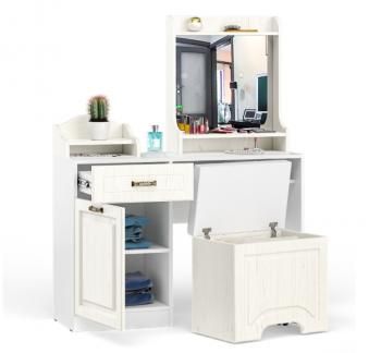 Стол туалетный Mobi Ливерпуль 12.46.01 + Полка 10.118 + Полка 10.117 + Пуф 14.02