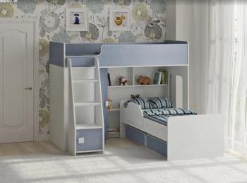 Белый/лен голубой