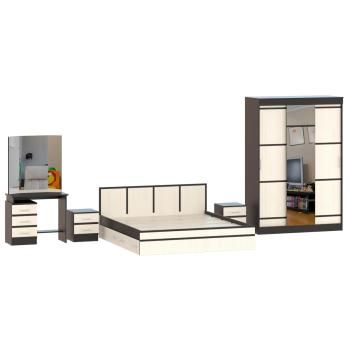 Спальня СВК Сакура № 5 Стол косметический + Кровать 1800 + две тумбы + Шкаф-купе 1500