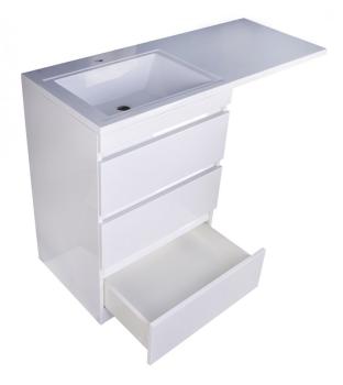 Тумба напольная Style Line Даллас 120 (3 ящ.) + Умывальник ESTETUS Даллас 1200*480 левый