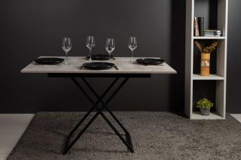 Стол-трансформер Левмар Apollo D51/S53 бетон/черные опоры