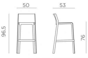 Стул пластиковый барный Nardi Trill