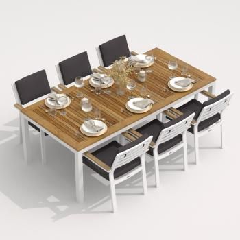 Обеденная группа Ideal Patio TELLA BONTA - стол тик 200/каркас белый