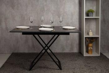 Стол-трансформер Левмар Apollo D97/S53 черный мрамор/черные опоры