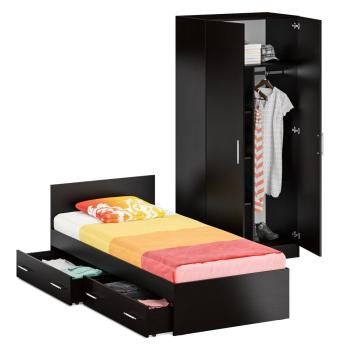 Кровать с ящиками СВК 0900 + Шкаф 2-х створчатый Стандарт