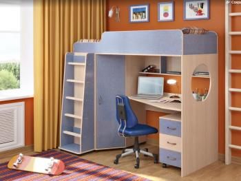 Венге светлый/лен голубой