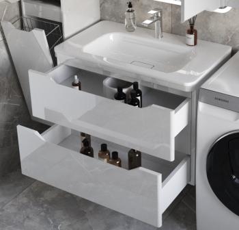 Тумба подвесная Style Line Марелла 80 (2 ящ.) + Умывальник Марелла Люкс 800х400