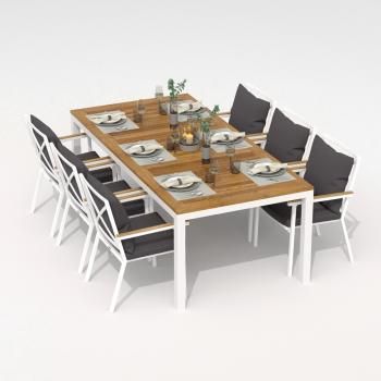 Обеденная группа Ideal Patio TELLA FESTA plus - стол тик 200/каркас белый