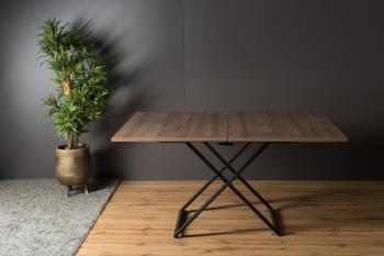 Стол-трансформер Levmar Compact D69/S53 Дуб шамони темный/Черные опоры