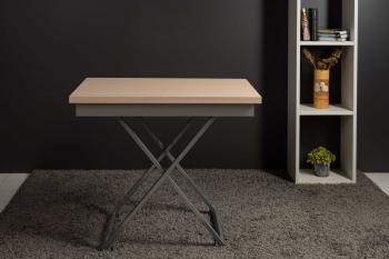 Стол-трансформер Левмар Apollo D31/S59 выбеленный дуб/серебро