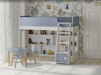 Белый/лен голубой