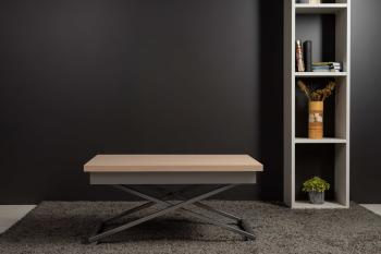 Стол-трансформер Левмар Apollo D31/S59 выбеленный дуб/серебро