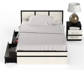 Кровать с ящиками СВК Сакура 1200 + тумба