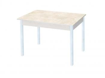 Дуб молочный Бежевый мрамор / опора квадро белый муар