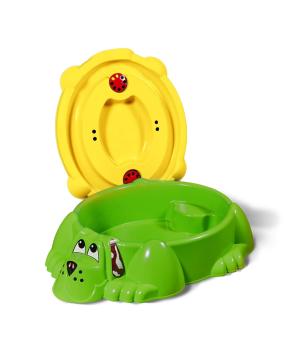 Песочница KIDS Собачка с крышкой 432 зеленый/желтый (У)