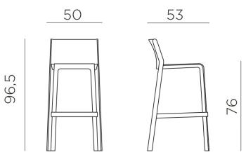 Стул пластиковый барный ReeHouse Trill