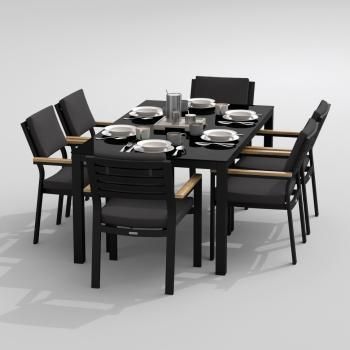 Обеденная группа Ideal Patio CANA BONTA - стол стекло 180/каркас карбон
