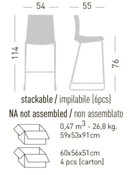 Стул пластиковый барный ReeHouse Kanvas