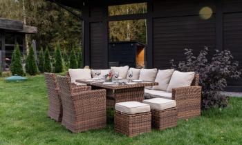 Ротанг:Коричневый/Подушки:Бежевые