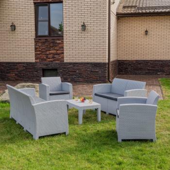 Цвет пластика: светло-серый/Цвет подушек:светло-серый