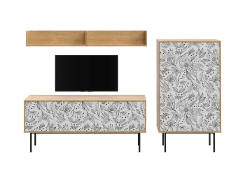 Фасад - Принт Flower, Корпус - Дуб Корбридж