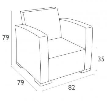 Кресло пластиковое плетеное с подушками ReeHouse Monaco Lounge