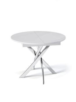 Хром/стекло белое глянец