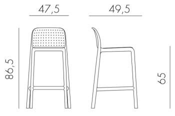Стул пластиковый полубарный ReeHouse Lido