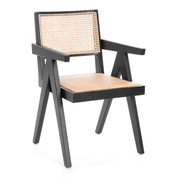 дерево вяз/ротанг, черный