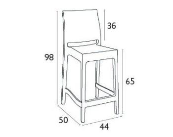 Стул пластиковый полубарный Siesta Maya Bar 65