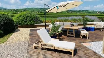 Шезлонг деревянный с матрасом Reehouse Rimini