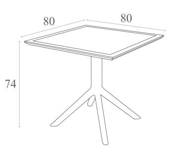 Стол пластиковый Siesta Sky Table 80