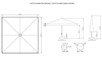 Зонт профессиональный THEUMBRELA SEMSIYE EVI Avocado 3500х3500