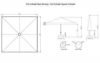 Зонт профессиональный THEUMBRELA SEMSIYE EVI Avocado 3000х3000