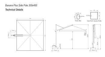 Зонт профессиональный THEUMBRELA SEMSIYE EVI Banana Plus 3000х4000