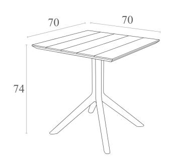 Стол пластиковый Siesta Contract Paris 70