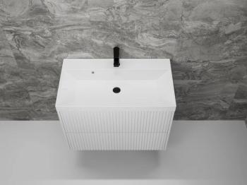 Тумба подвесная Style Line Стокгольм 80, Classic 80, (2 ящ.) PUSH + Умывальник Andrea Classic 800x450x154