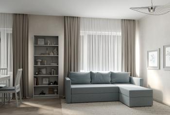 Диван трехместный с угловой секцией Гуд Лакк Вало КП Twist 15 (mint-grey) SA