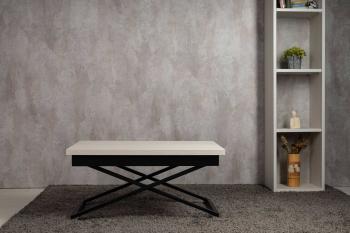 Стол-трансформер Левмар Apollo D36/S53 дуб анкор светлый/черные опоры