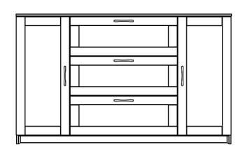 Тумба Гуд Лакк Сириус 156х95 (2 двери и 3 ящика)
