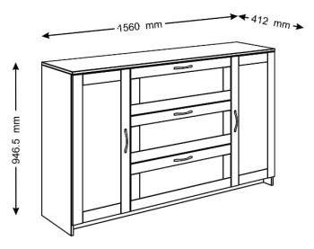 Тумба Гуд Лакк Сириус 156х95 (2 двери и 3 ящика)