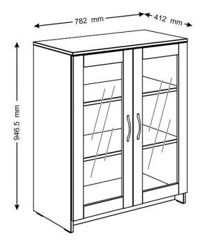 Тумба Гуд Лакк Сириус 78х95 (2 двери со стеклом)