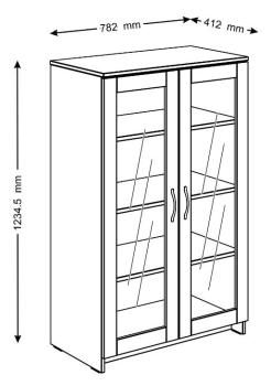 Тумба Гуд Лакк Сириус 78х123 (2 двери со стеклом)