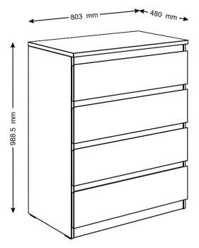 Комод Гуд Лакк Мальта 80х99 (4 ящика)