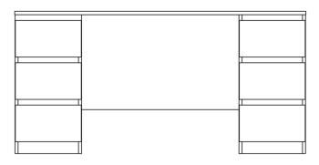 Стол письменный Гуд Лакк  Кастор 151х65 (6 ящиков)