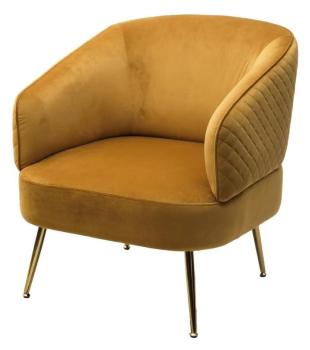 BLUVEL-68 желтый, велюр / золотой каркас