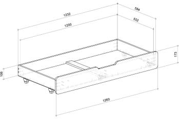 Двухърусная кровать с ящиком Ridgimmi 8.1
