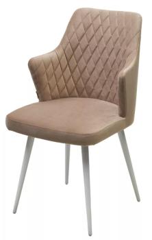 БЕЖЕВЫЙ #5, велюр / белый каркас